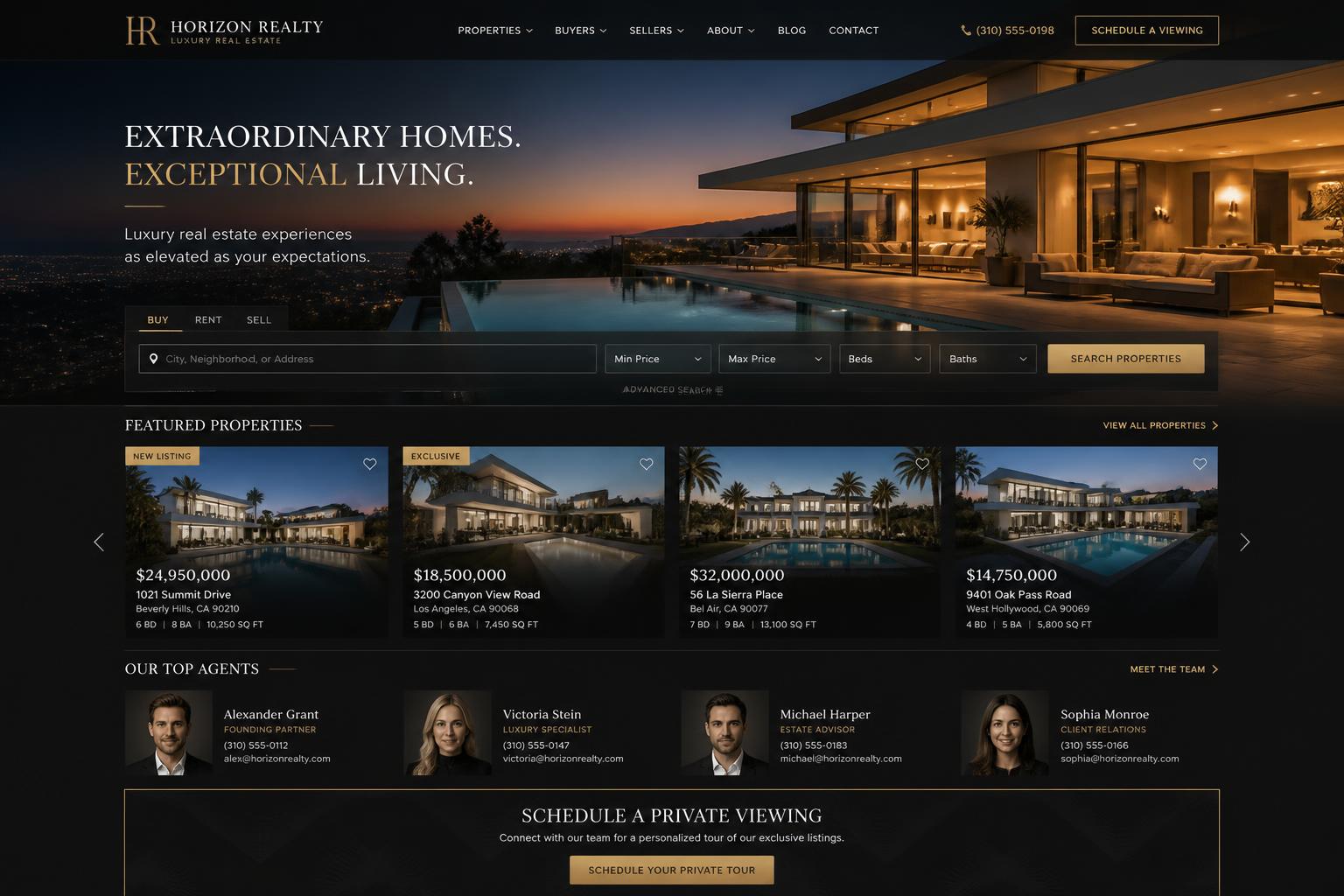 Horizon Realty website preview