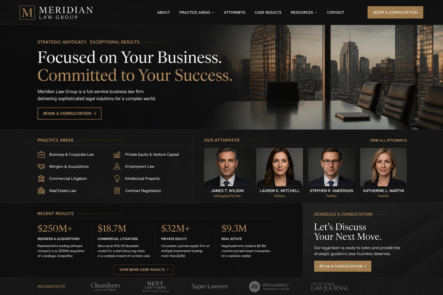 Meridian Law Group website preview