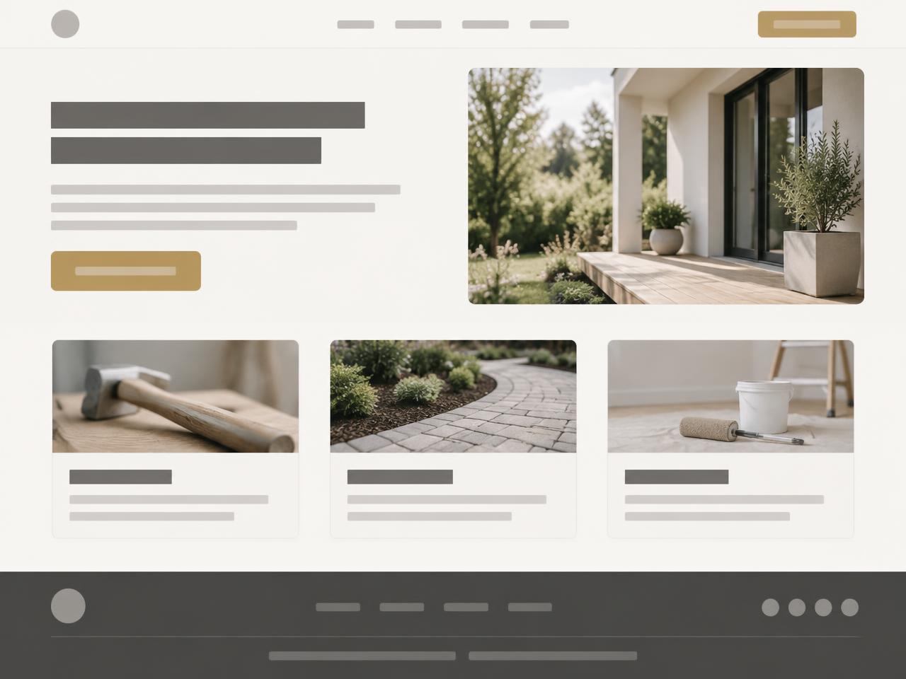 Website design concept for a local service business with service cards and a quote form